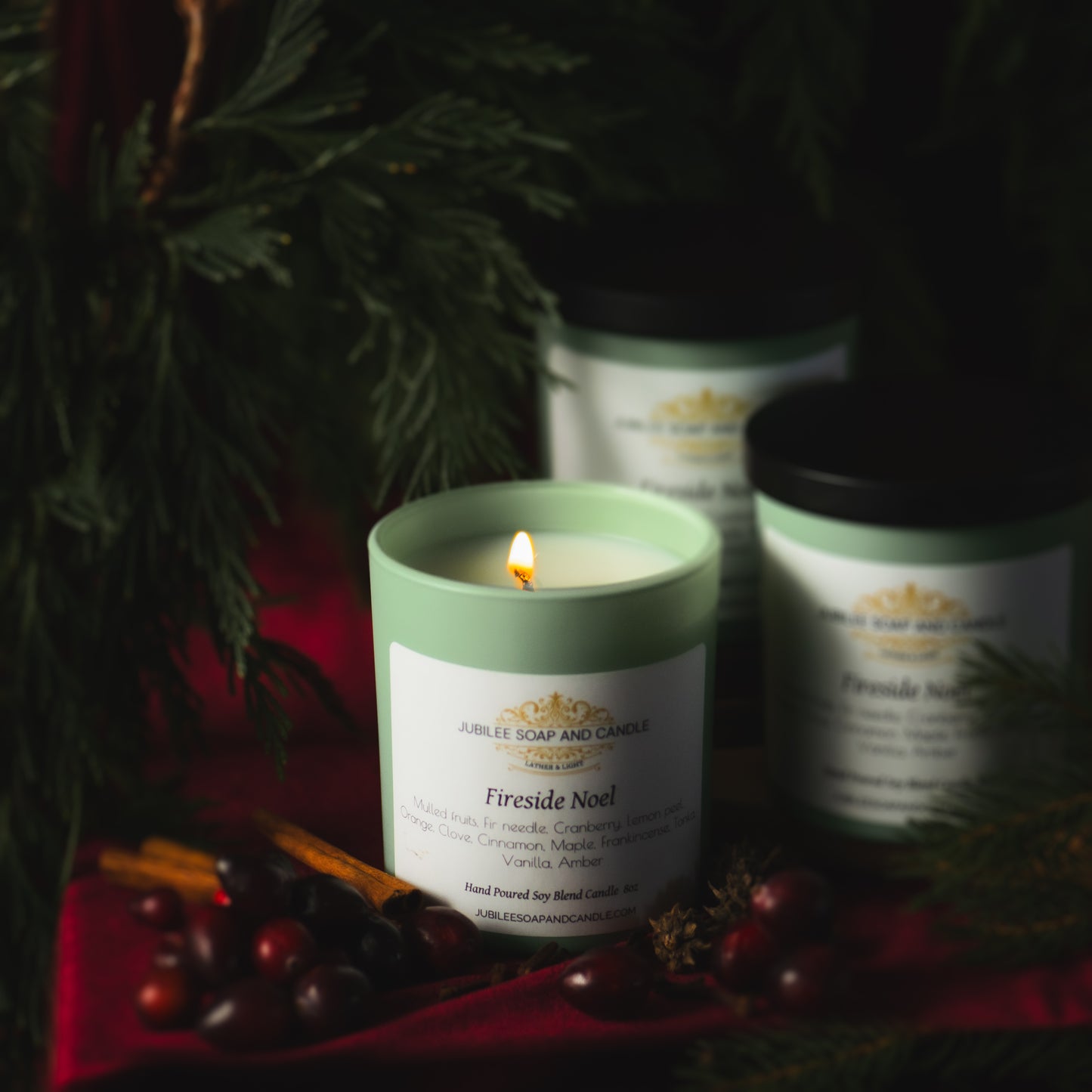 The Fireside Noel- Handcrafted Soy Blend Candle